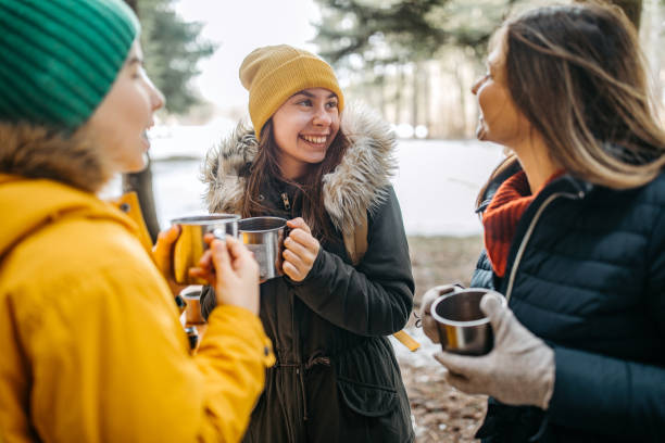 istock Hot tea in cold winter day 1127747173