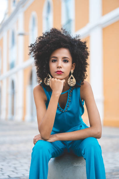 istock Afro fashion model 1127753262
