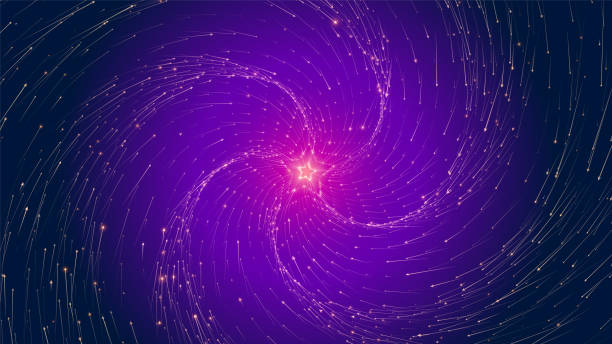 istock Vector infinite star tunnel of arrows. Glowing arrows form tunnel sectors. Colorful science field visualization of forces. Matrix of arows with magnitude and direction. Flow. Interaction. 1127757668