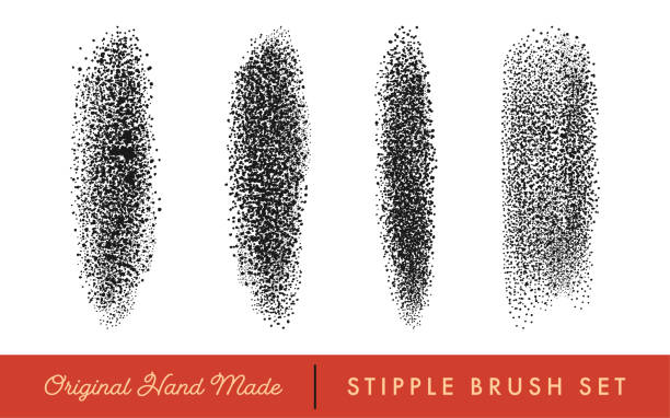 romanforfatter sidde Mentalt Stipple Brush Set For Texturing And Shadow Stock Illustration - Download  Image Now - Illustrator, Paintbrush, Stipple Effect - iStock