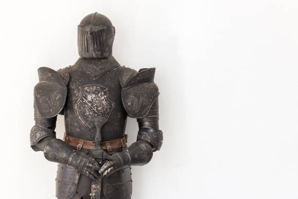 istock Knight armour against white background 1127761045