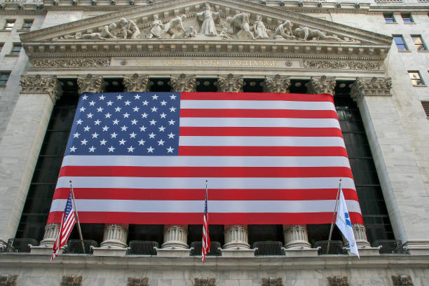 edificio della borsa di new york - wall street stock exchange new york city new york stock exchange foto e immagini stock