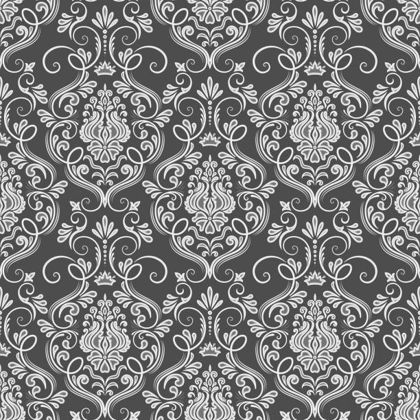 vektor damast musterdesign hintergrund. klassische luxus alte altmodische damast ornament, königlichen viktorianischen nahtlose textur für tapeten, textilien, verpackung. exquisite floral barock vorlage. - wallpaper pattern silk pattern rococo style stock-grafiken, -clipart, -cartoons und -symbole