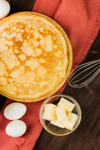 istock Fresh homemade crepes with ingredients 1127764393