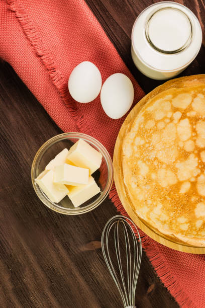 istock Fresh homemade crepes with ingredients 1127764573