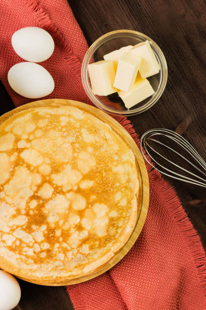istock Fresh homemade crepes with ingredients 1127764641