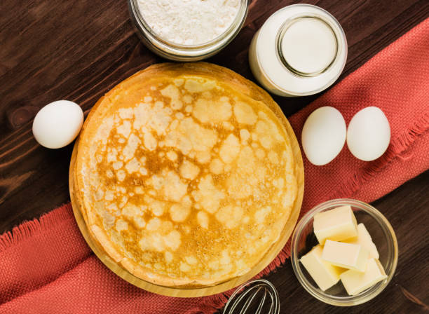 istock Fresh homemade crepes with ingredients 1127764837