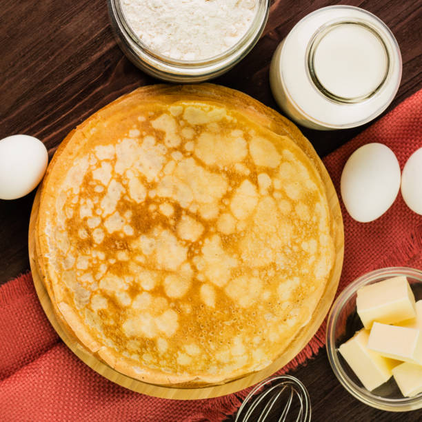 istock Fresh homemade crepes with ingredients 1127764886