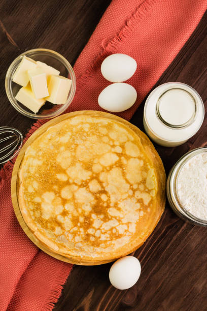 istock Fresh homemade crepes with ingredients 1127764913