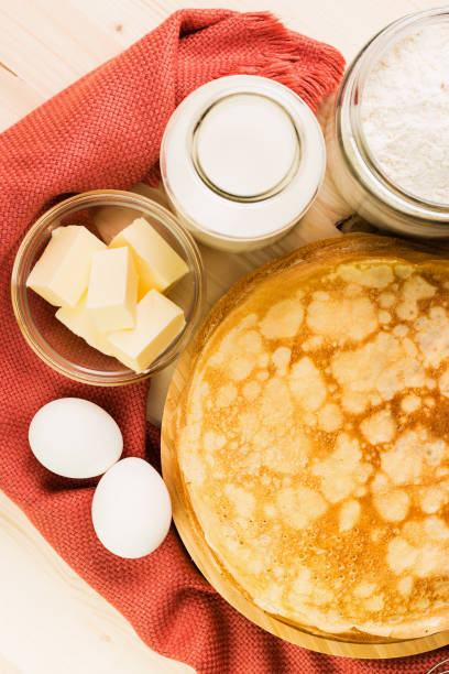 istock Fresh homemade crepes with ingredients 1127764925