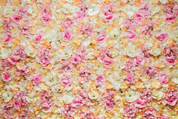 istock Floral background. Wall of silk light colors 1127767650