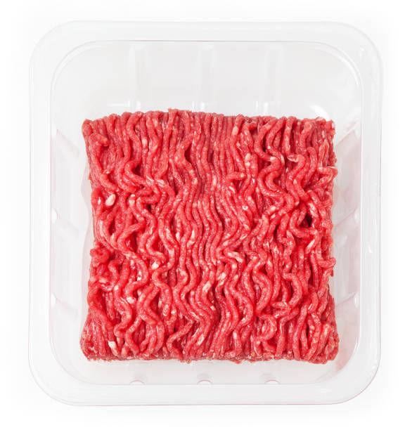 istock Fresh raw beef minced meat isolated on white background 1127768082