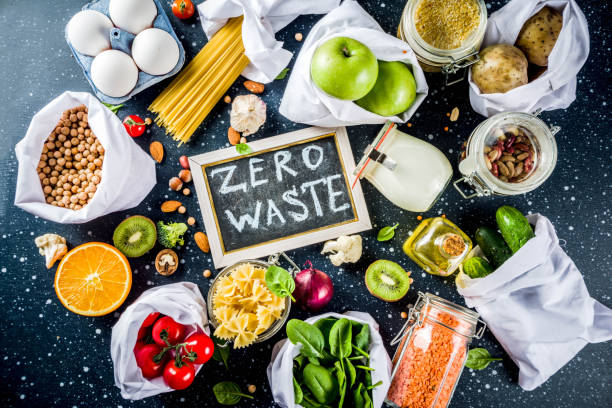 Zero waste shopping concept stock photo