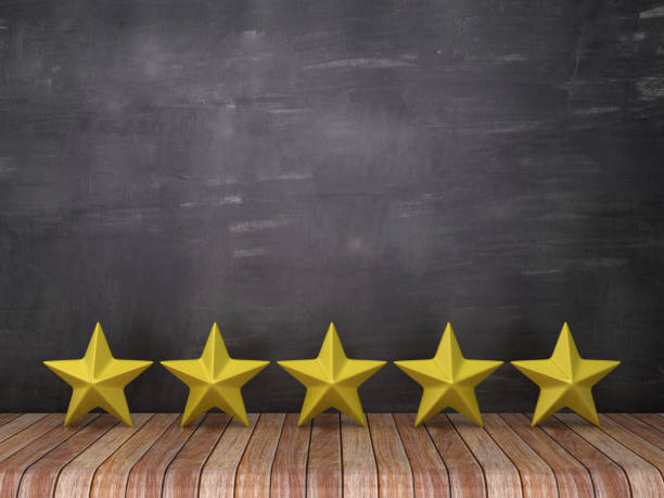istock Stars on Wood Floor - Chalkboard Background - 3D Rendering 1127770028