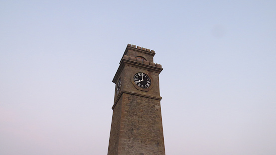 Ancient clock tower in Galle Fort in Sri Lanka
