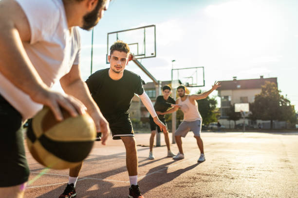 istock Dynamic basketball game outdoor 1127775977