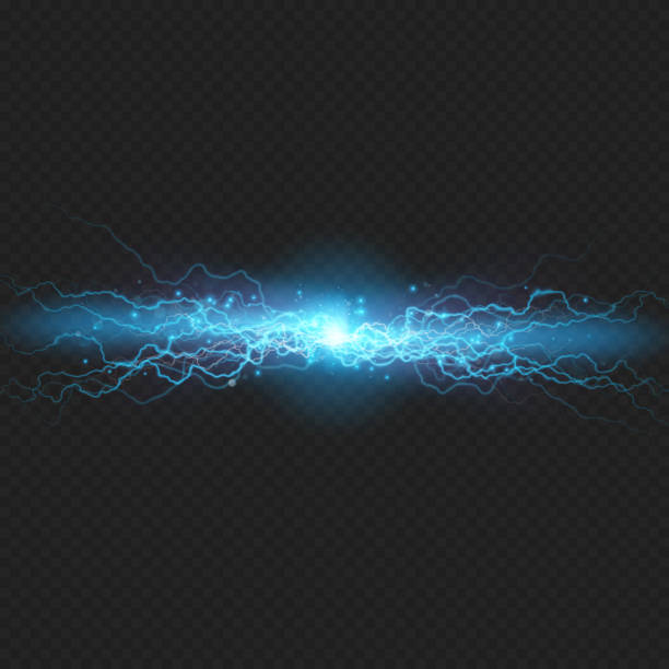 透明な背景での電力の落雷をフラッシュします。青い電気の視覚効果。eps 10 - thunderstorm storm lightning illuminated点のイラスト素材／クリップアート素材／マンガ素材／アイコン素材