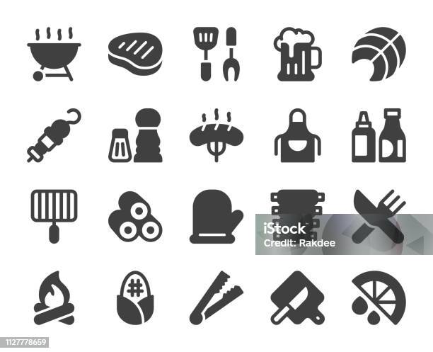 Barbecue Grill Icons Stock Illustration - Download Image Now - Icon Symbol, Barbecue Grill, Barbecue - Meal