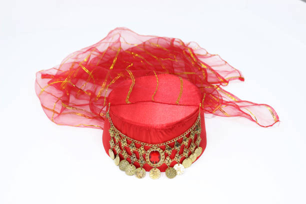 istock Ottoman style fez for womens.  Women's turkish hat 1127779518