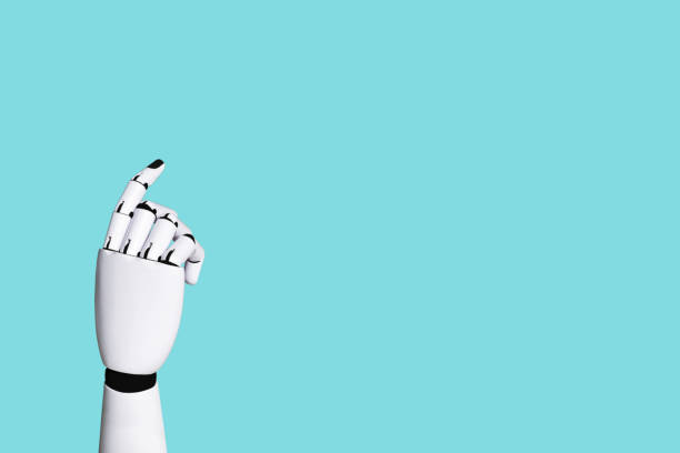 istock robot hand system concept Integration and coordination of intellectual technology and vintage 1127782841