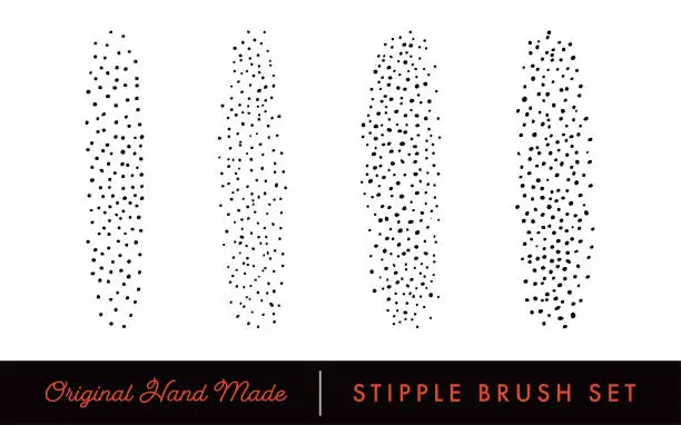 Vector illustration of Stipple Brush Set for Texturing and Shadow (Light)