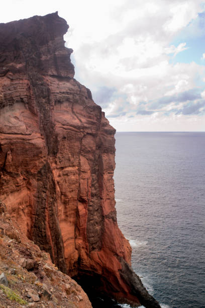 istock Madeira island volcanic cliff view, seascape. 1127788117
