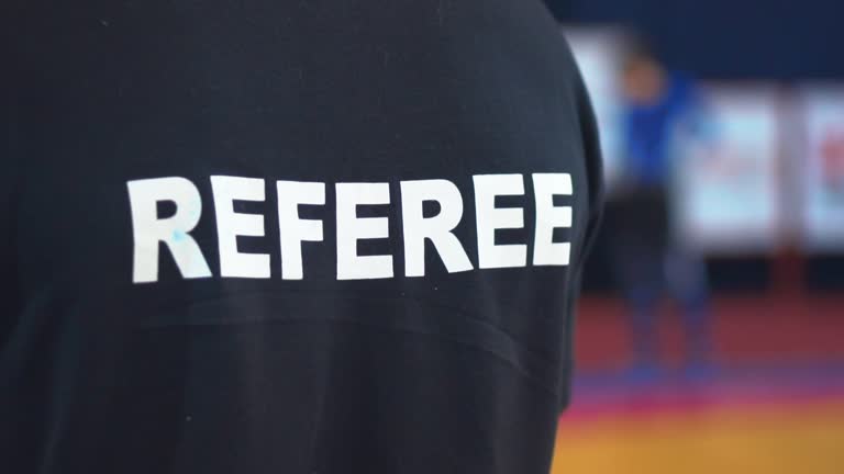 Referee of championship white inscription on a black t-shirt