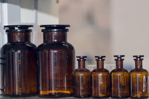 istock Chemistry glass vessels 1127801394
