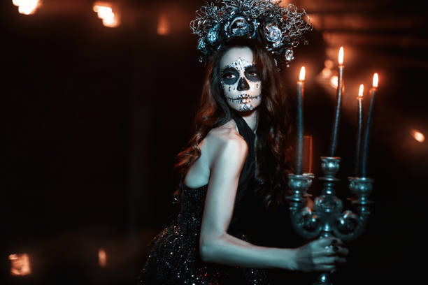 istock Woman with makeup for Halloween. 1127805840