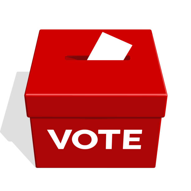 선거 투표 상자 빨간색 - choice questionnaire decisions voting stock illustrations