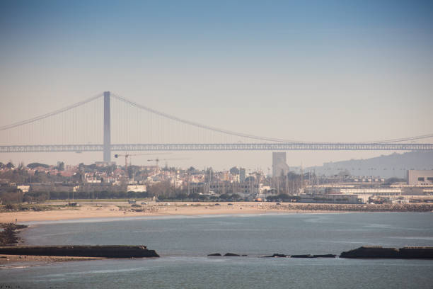 Lisbon with Tejo river and bridge of April 25th