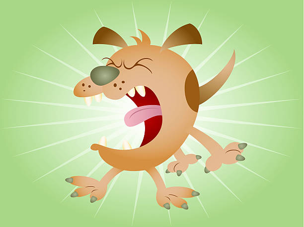 Barking Cartoon Dog  mean dog stock illustrations