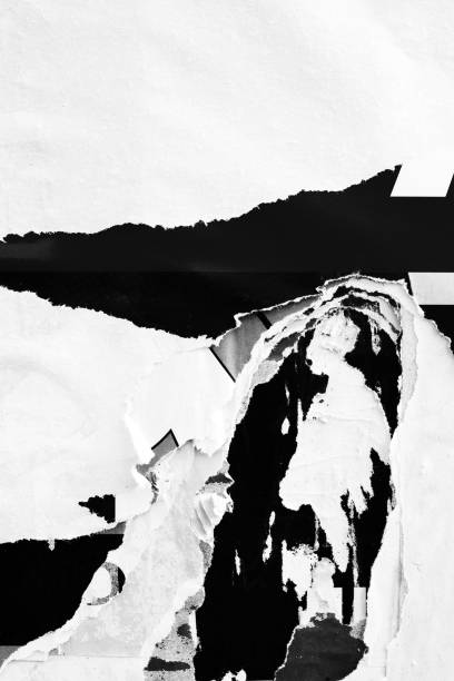 istock Blank white black old ripped torn paper crumpled creased posters grunge textures backdrop backgrounds placard 1127822776
