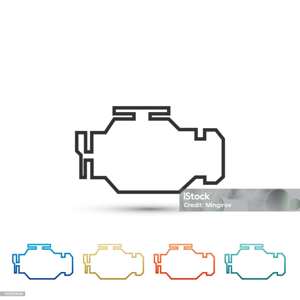 Check engine icon isolated on white background. Set elements in color icons. Vector Illustration Alertness stock vector