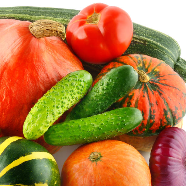 Set of vegetables isolated on white background. Healthy food.