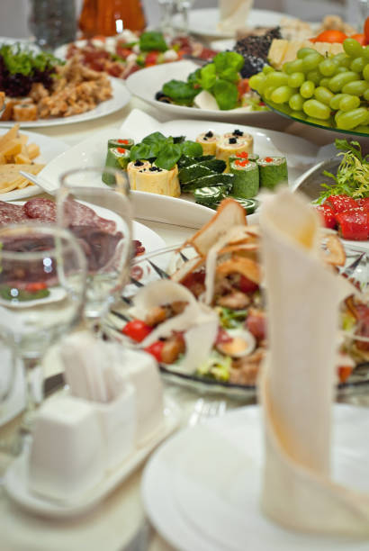 istock delicious dishes on the table in the restaurant. serving table. 1127824662