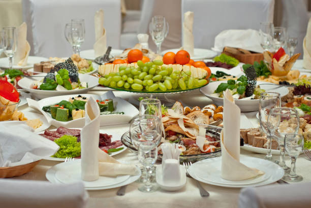 istock delicious dishes on the table in the restaurant. serving table. 1127824665
