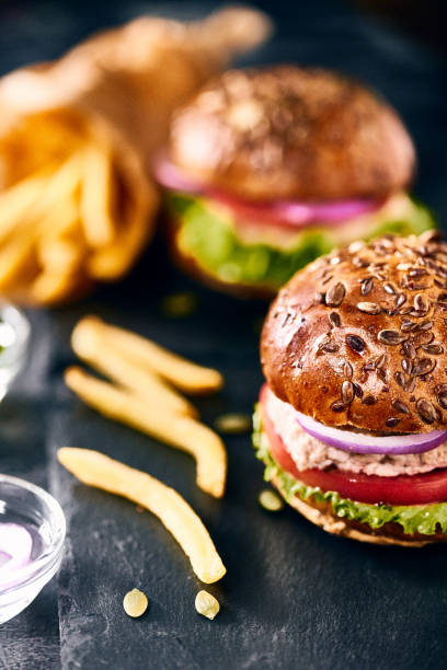 istock Tasty homemade burger with chicken 1127828167