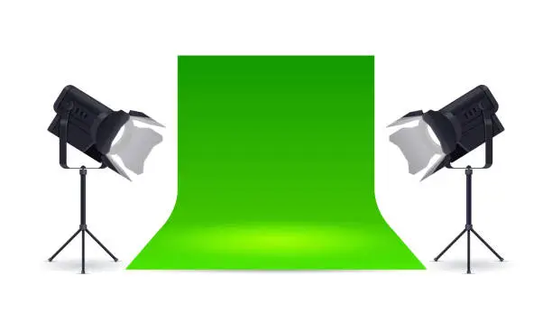 Vector illustration of Green Screen Studio