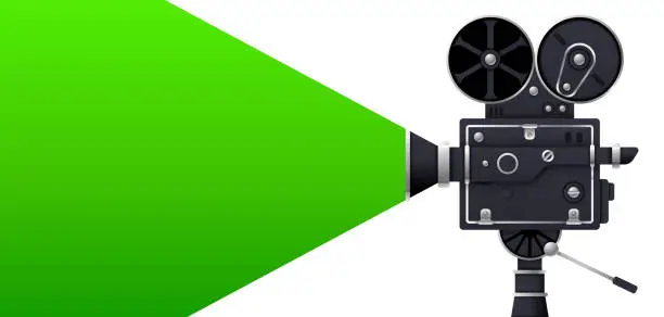 Vector illustration of Green Screen Film Camera