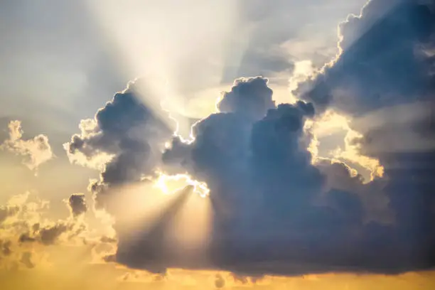 Photo of heart from a cloud in the sky. selective focus.