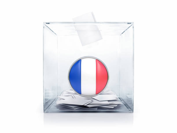 urne con bandiera francia e voti - france election presidential election french culture foto e immagini stock