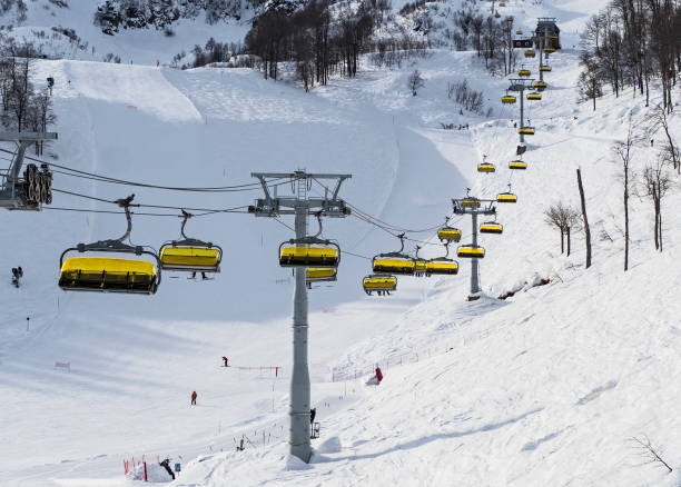 istock Chairlift in Rosa Khutor alpine resort. 1127839007