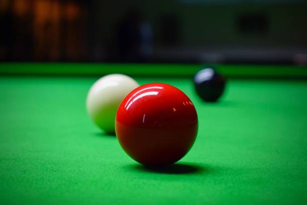 Snooker Balls Snooker game with colored balls ready for punching billard queue stock pictures, royalty-free photos & images