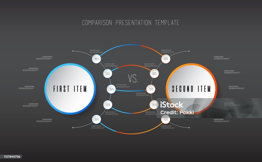 Comparing Two Services Two Items Services Comparison Vector Template Dark Version Stock ...