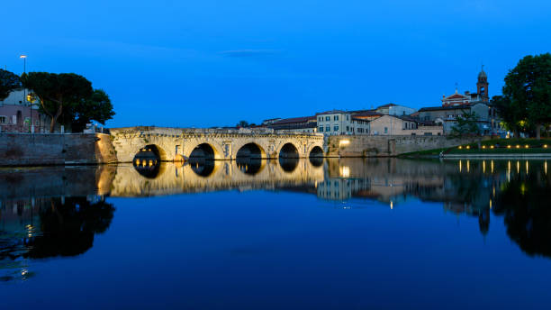 istock Tiberius bridge at night. Rimini, Italy. 1127842905