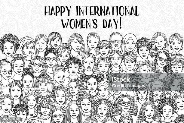 Banner For International Womens Day Stock Illustration - Download Image Now - International Womens Day, Women, Only Women