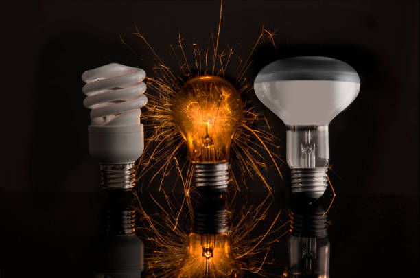 istock Set of Light bulbs on sparkles background 1127844213