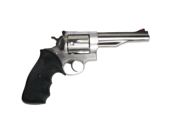 44 magnum pistole revolver isoliert - nobody handgun gun part of stock-fotos und bilder