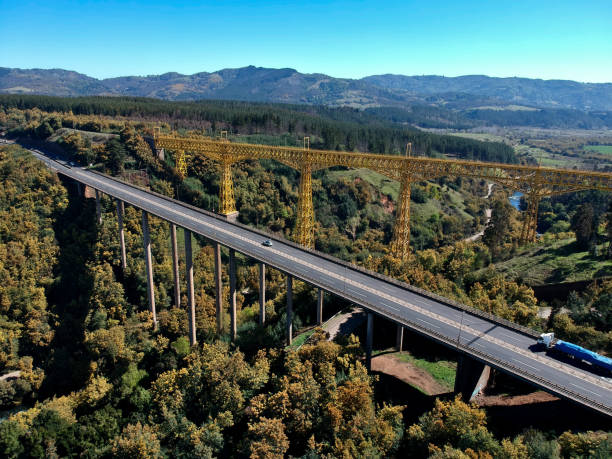 viaducto 델 malleco - two lane highway multiple lane highway construction frame transportation 뉴스 사진 이미지